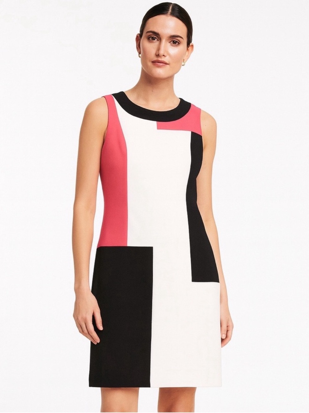 Calvin Klein Multicolor Colorblock Sleeveless Sheath Mini Dress Size 10